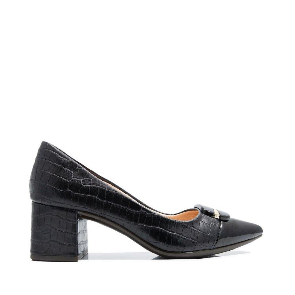 Sapato Via Comfort Preto Salto Bloco