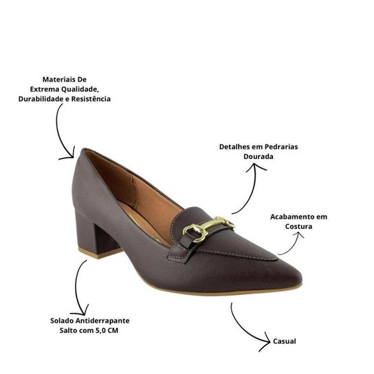 Sapato Vizzano Feminino Casual Salto Bloco 1220378