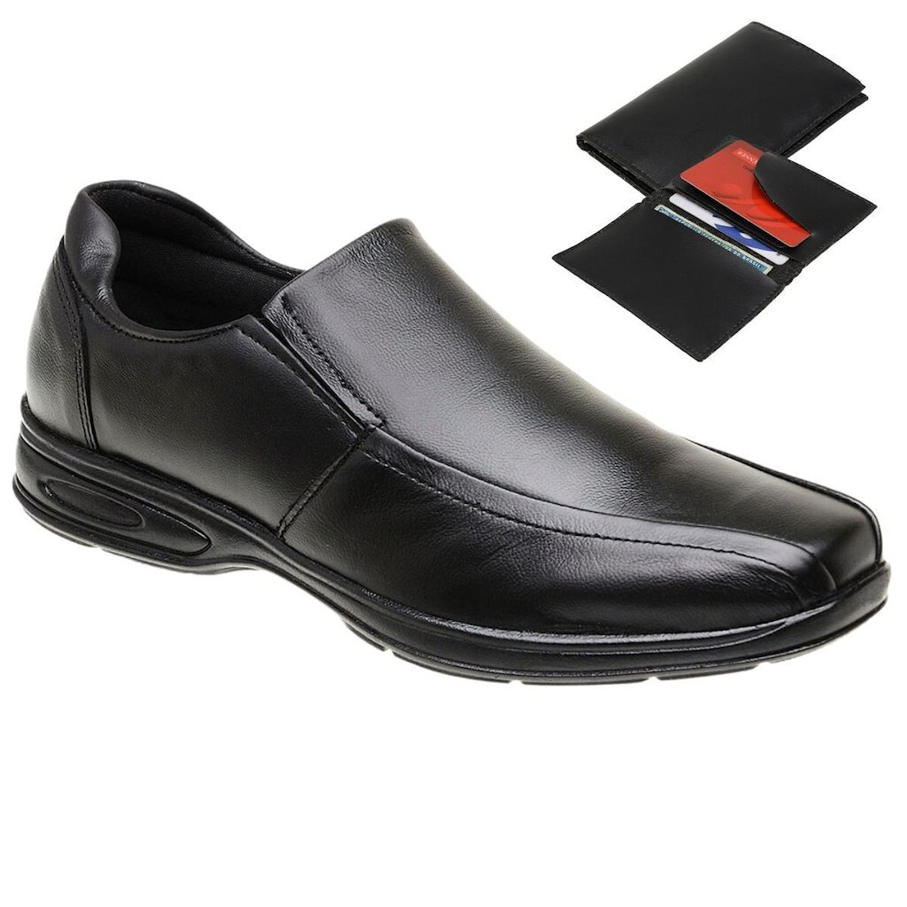 Sapatos Casual Gmm Shoes em Couro Legítimo Loafer Com Carteira Masculina