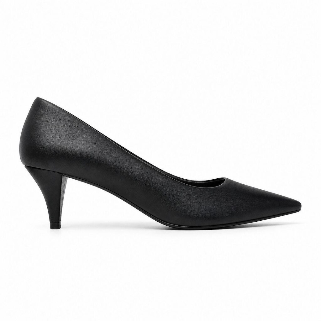 Scarpin 41 42 43 Preto Fosco Salto Fino Bico Fino Clássico