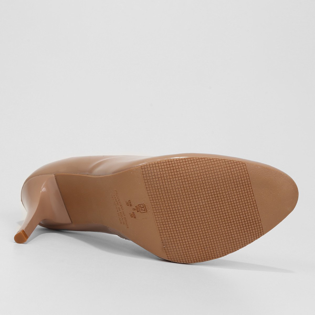 scarpin bege bico redondo