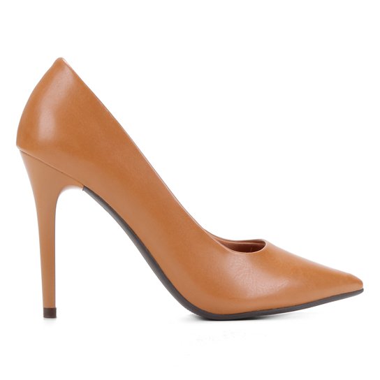 Scarpin Ala Salto Alto Fino - Caramelo