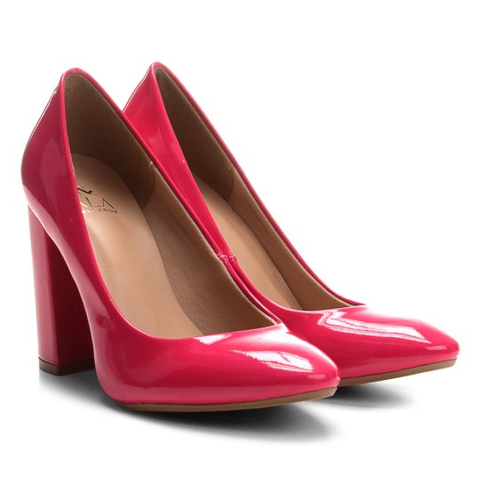 Scarpin Ala Salto Alto Verniz - Pink