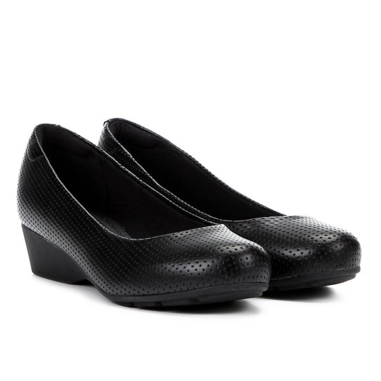 Scarpin Anabela Modare Laser Cut - Preto