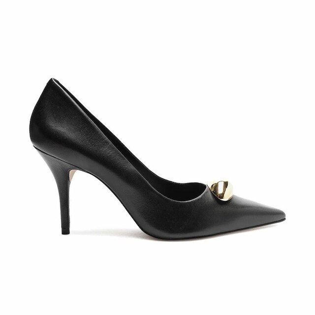 Scarpin Arezzo Original Couro Salto Fino Metal Silvia Braz