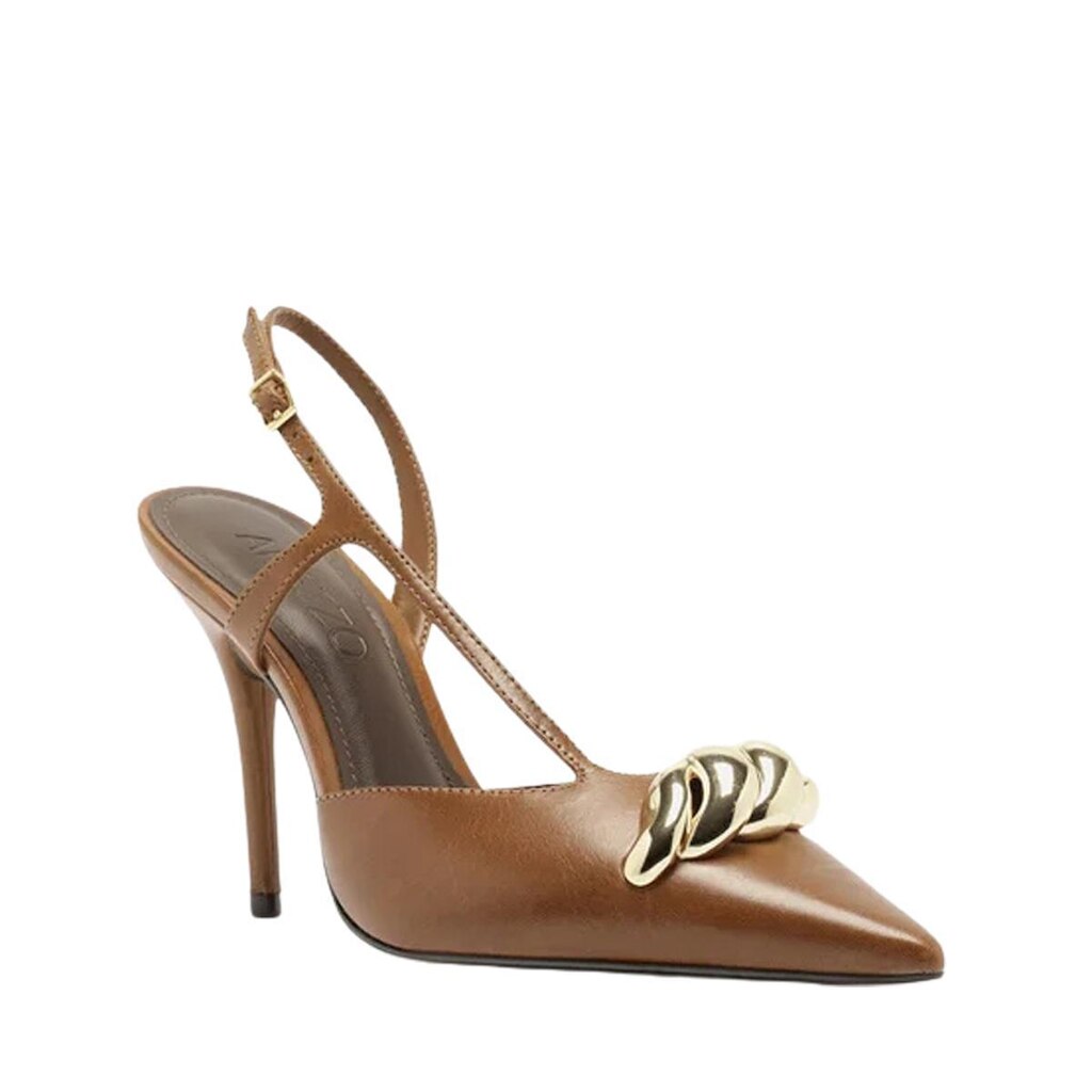 Scarpin Arezzo Slingback Salto Fino Metais
