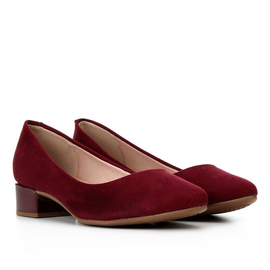 Scarpin Beia Rio Salto Bloco Feminino - Vinho