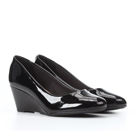 Scarpin Beira Rio Anabela III - Preto