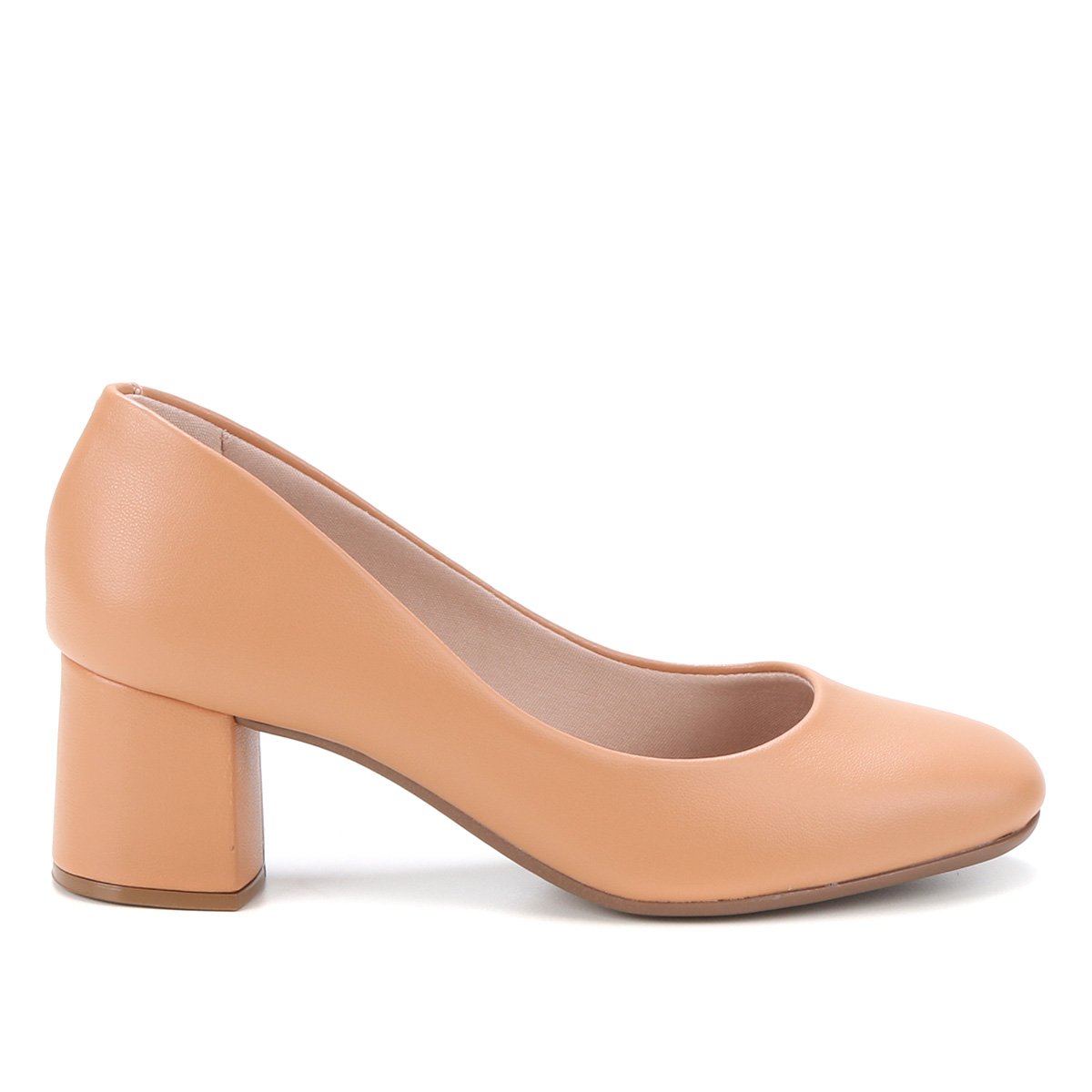 Scarpin Beira Rio Boneca Salto Bloco - Nude Menor preço em Scarpin Beira Rio Boneca Salto Bloco - Nude