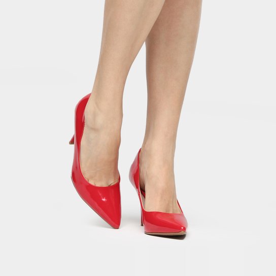 Scarpin Beira Rio Salto Fino - Vermelho