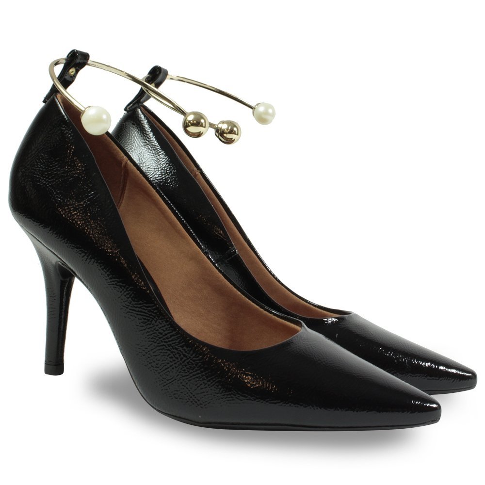scarpin bico fino com tornozeleira