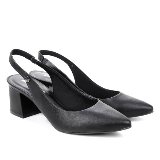 Scarpin Colcci Bico Fino Salto Bloco Chanel - Preto