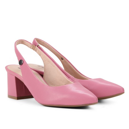 Scarpin Colcci Bico Fino Salto Bloco Chanel - Rosa Claro