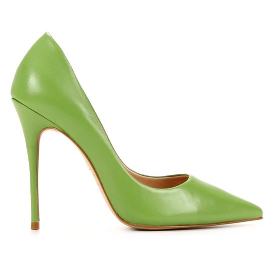 Scarpin Couro Carrano Salto Alto Bico Fino - Verde