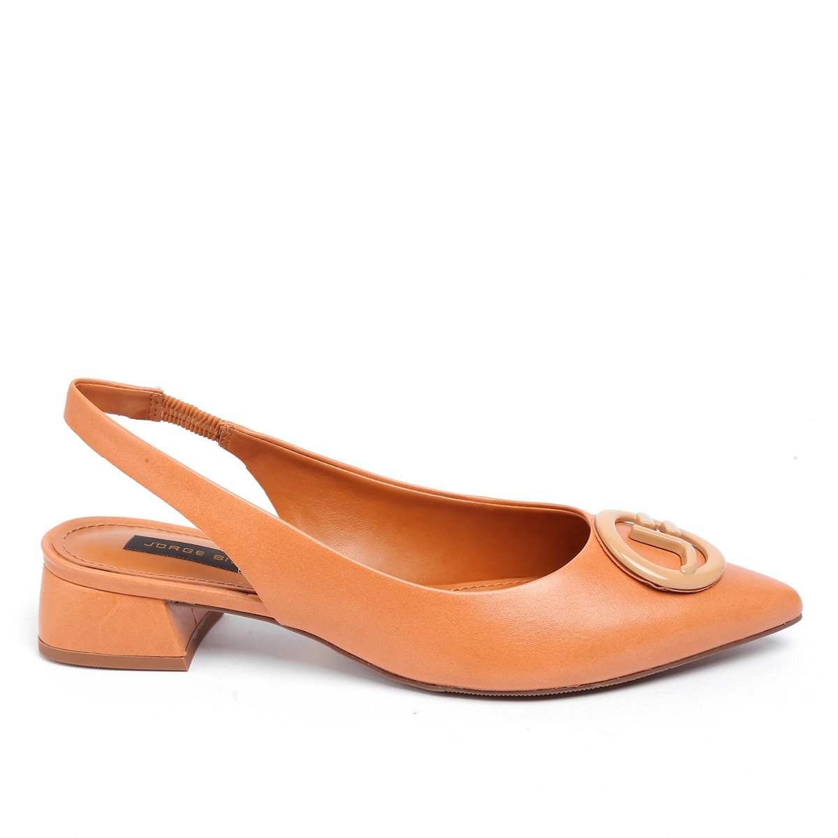 Scarpin Couro Jorge Bischoff Chanel Salto Baixo Nobuck - Bege Menor preço em Scarpin Couro Jorge Bischoff Chanel Salto Baixo Nobuck - Bege