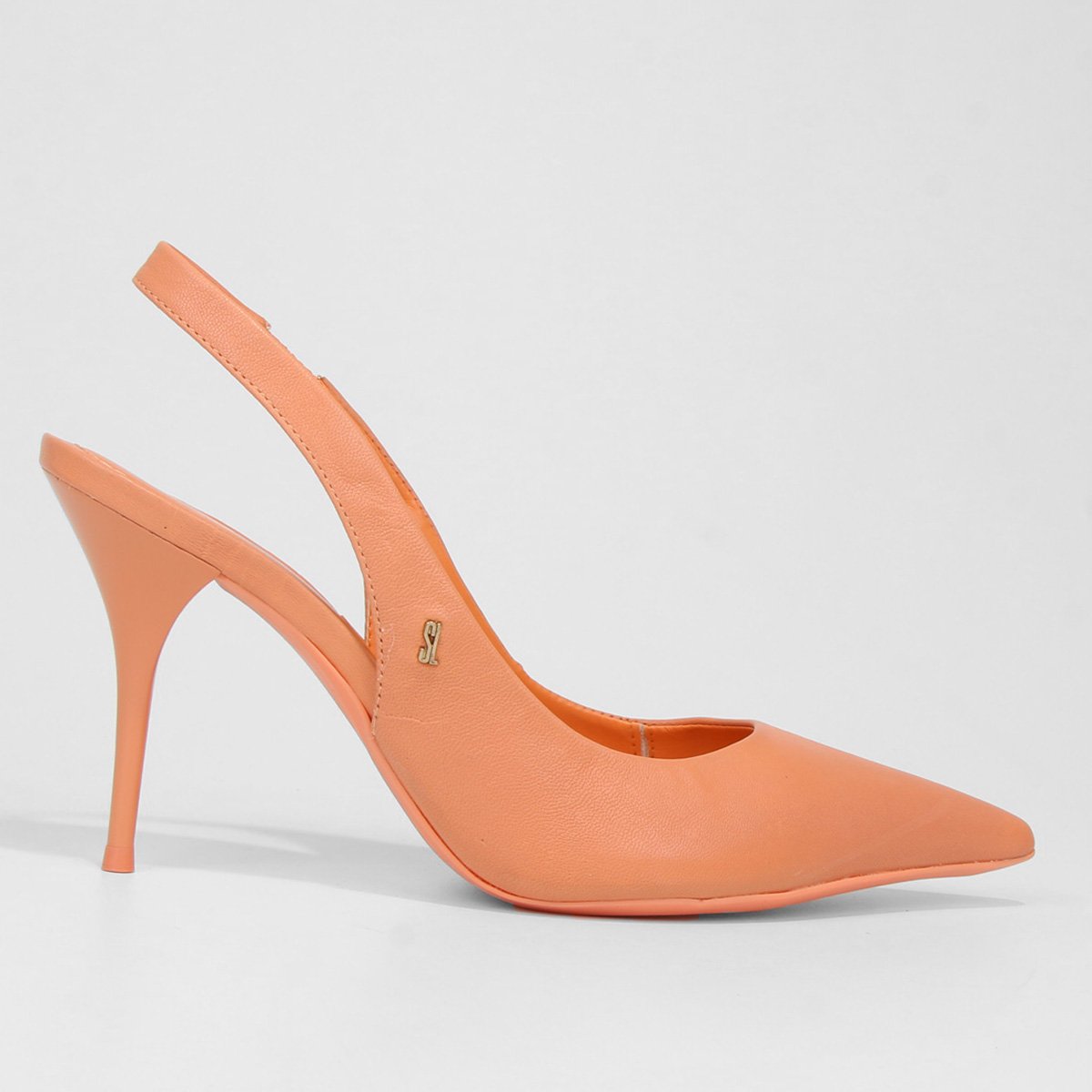 Scarpin Couro Santa Lolla Comfort Feminino - Coral Menor preço em Scarpin Couro Santa Lolla Comfort Feminino - Coral