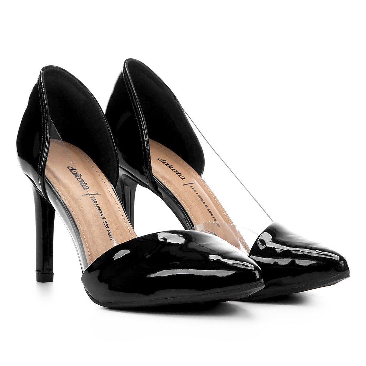 scarpin vinil salto medio