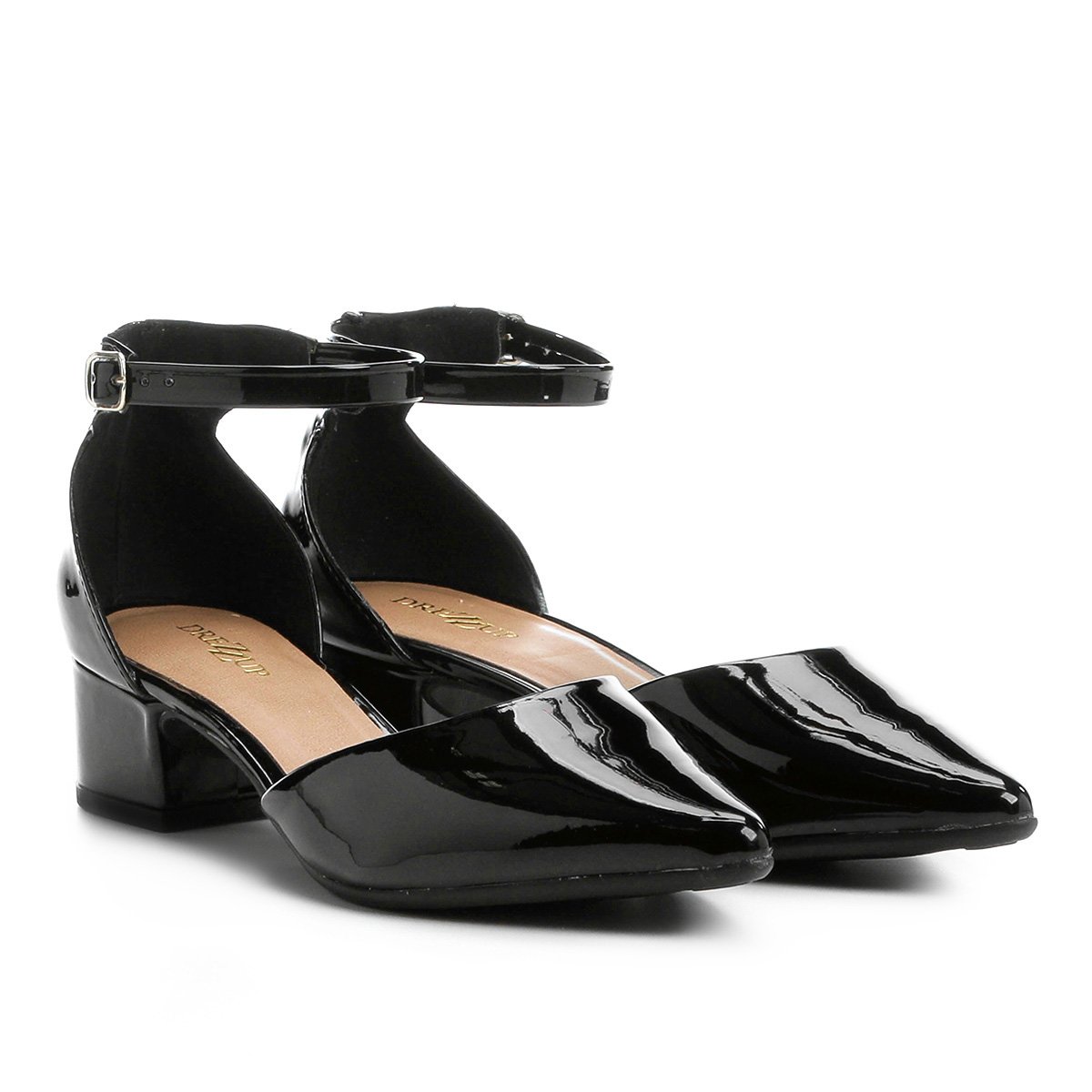 scarpin drezzup salto baixo bico fino