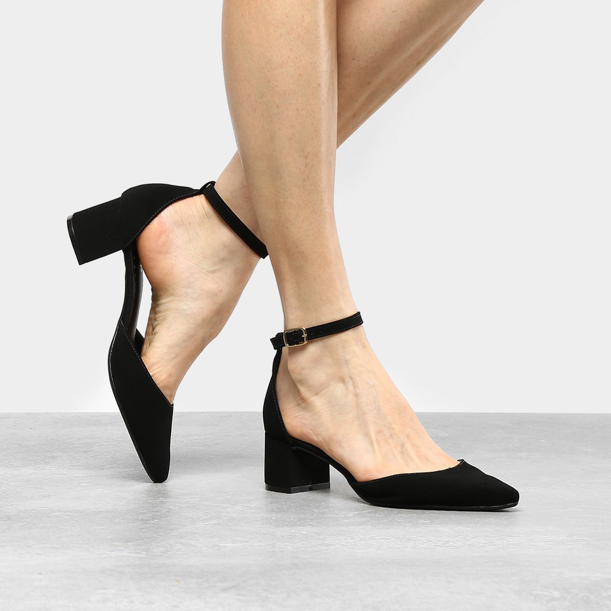 scarpin drezzup salto baixo bico fino