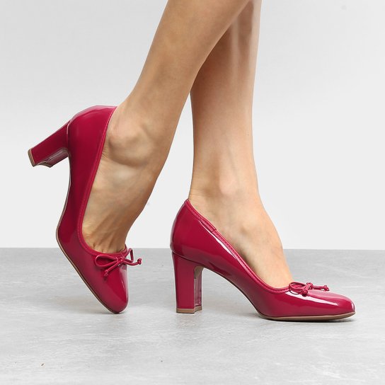 Scarpin Drezzup Salto Médio Boneca Laço - Vermelho