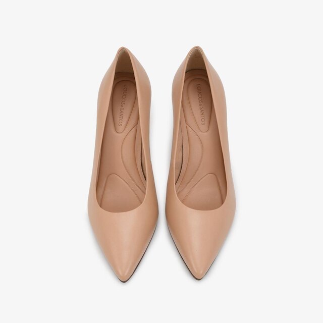Scarpin em Couro Nude Loucos e Santos