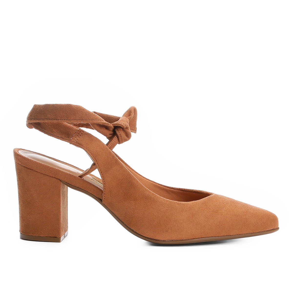 scarpin em suede vizzano amarração bico fino feminino