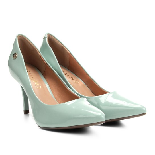 Scarpin em Verniz Via Uno Salto Alto Feminino - Verde claro