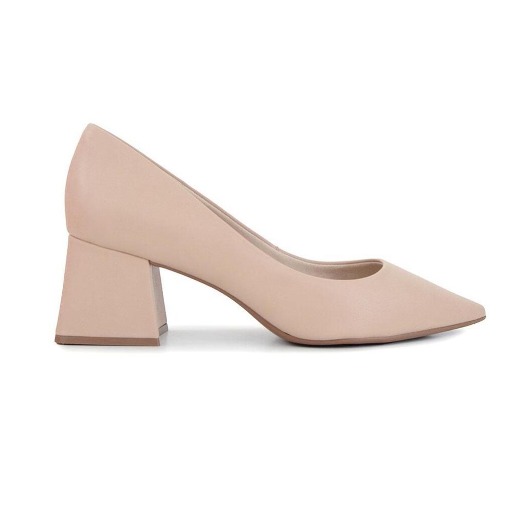 Scarpin Feminino Bebecê Salto Bloco Nude - T3837