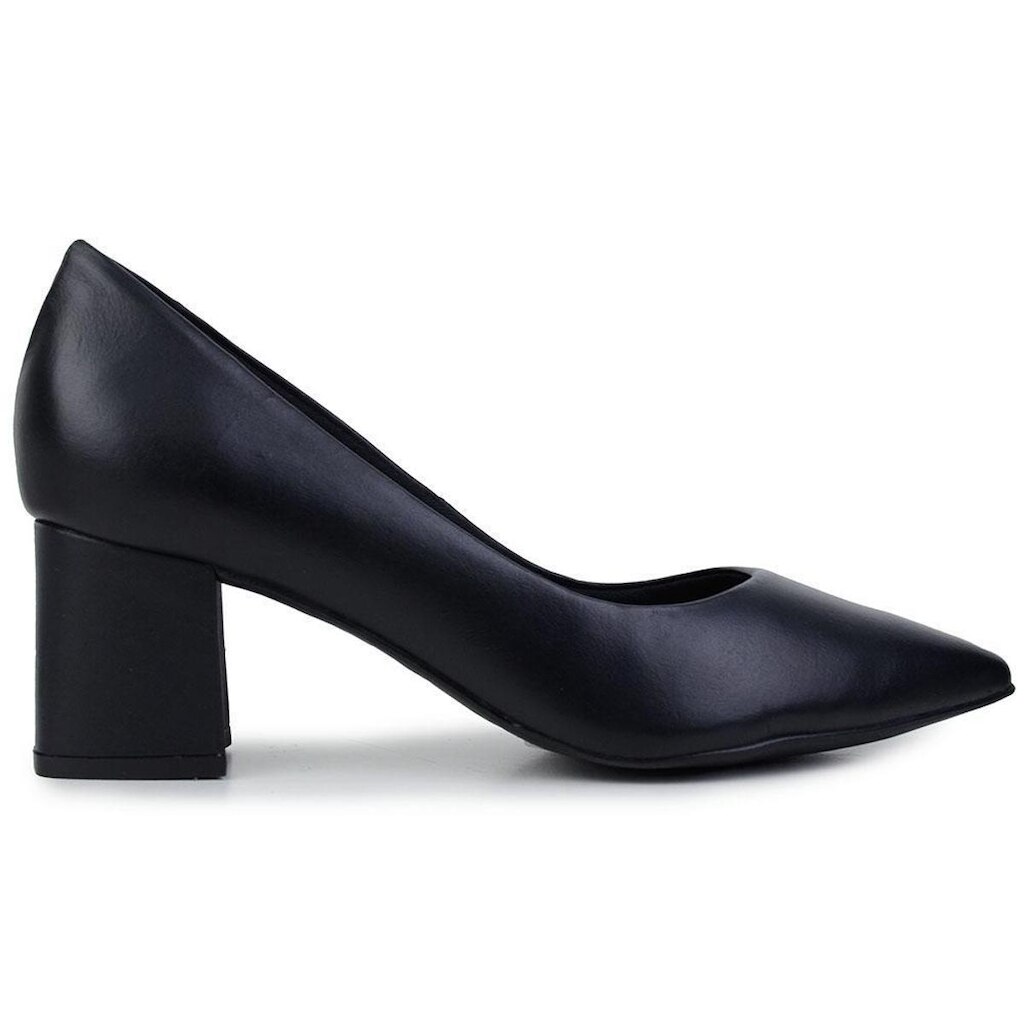Scarpin Feminino Bottero Salto Bloco Couro Preto - 3771