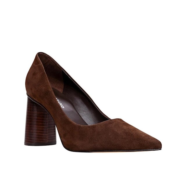 Scarpin Feminino Carrano Salto Oval Couro Marrom - 508002H