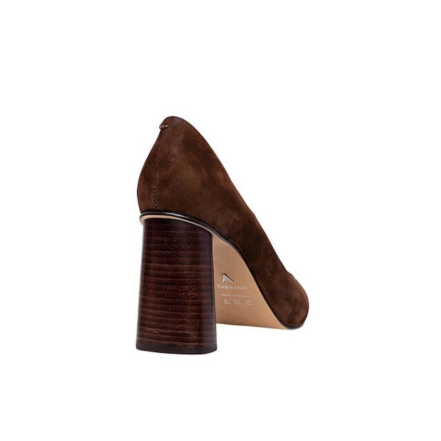 Scarpin Feminino Carrano Salto Oval Couro Marrom - 508002H
