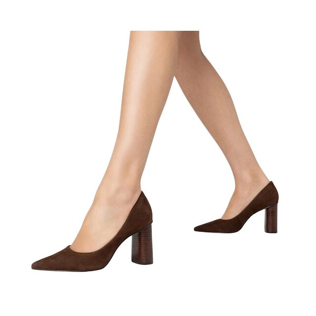 Scarpin Feminino Carrano Salto Oval Couro Marrom - 508002H