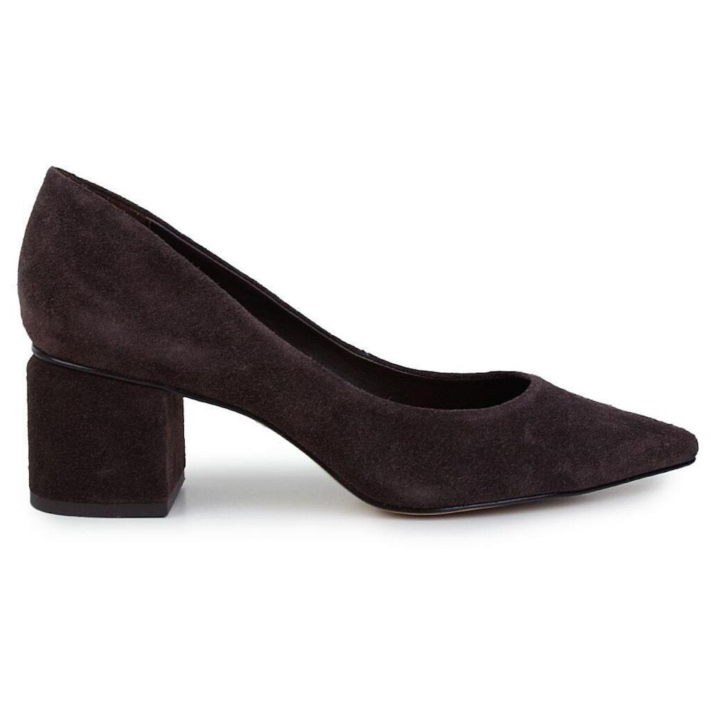 Scarpin Feminino Carrano Suede Marrom Ganache - 9440