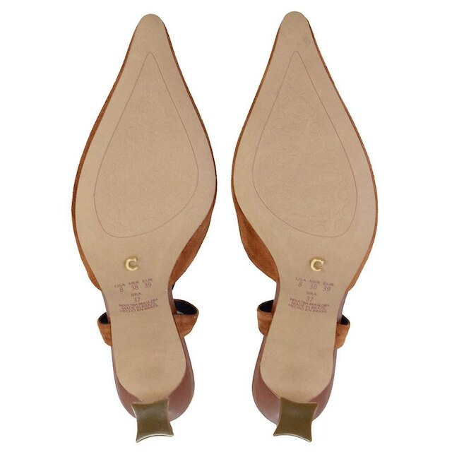Scarpin Feminino Cecconello Couro Camurça Marrom - 2632001