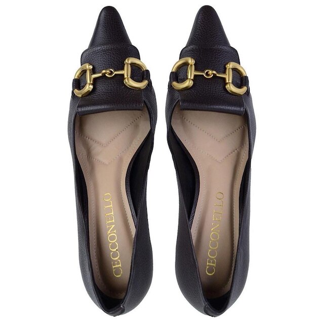 Scarpin Feminino Cecconello Couro Marrom Café - 2632002