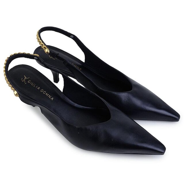 Scarpin Feminino Giulia Domna Slingback Preto - 341003