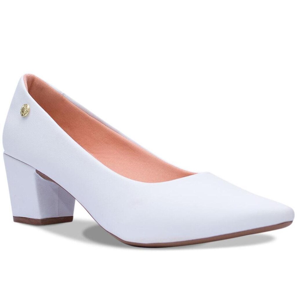 Scarpin Feminino Salto Bloco Bico Fino Casual Sintético Moda A2.12