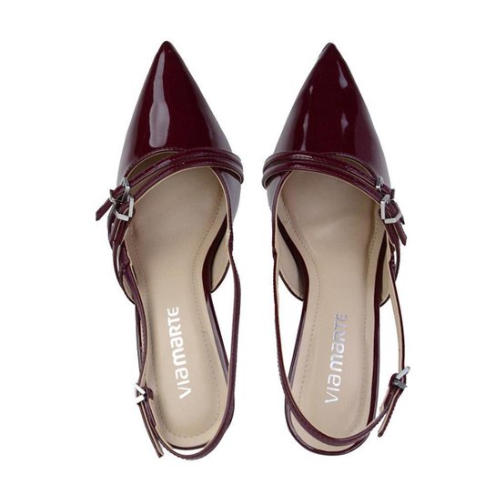 Scarpin Feminino Via Marte Verniz Vinho - 145-005-01