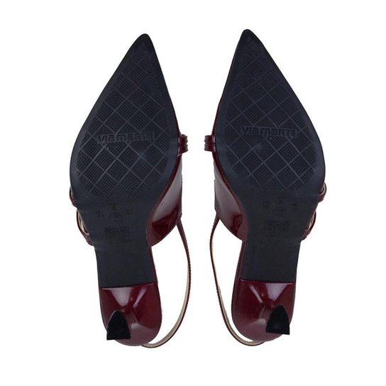 Scarpin Feminino Via Marte Verniz Vinho - 145-005-01