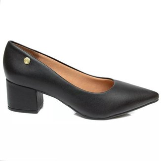 Scarpin Feminino Vizzano Salto Grosso Bico Fino 1220.315 Bege 40