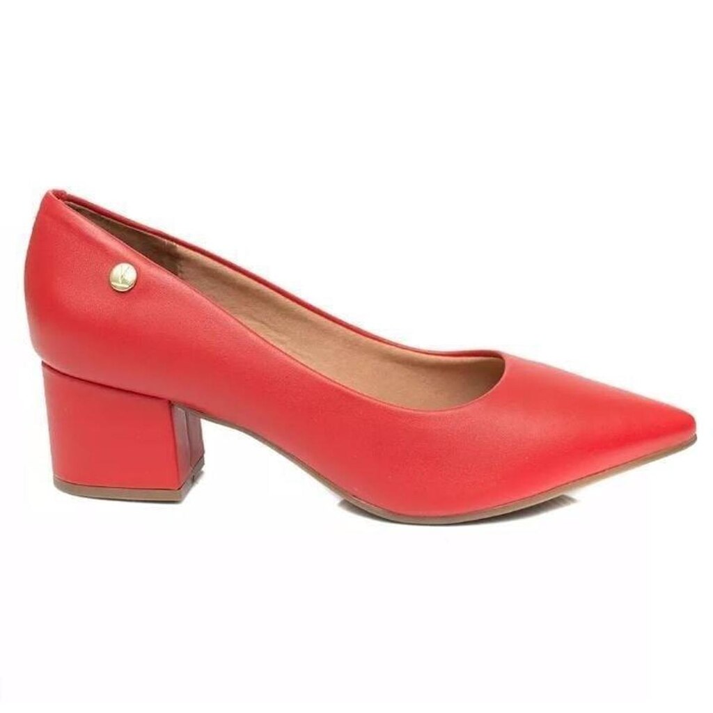 Scarpin Feminino Vizzano Salto Grosso Bico Fino 1220.315 Creme 38