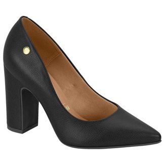 Scarpin Feminino Vizzano Salto Grosso Bico Fino 1285.400 Camel 39