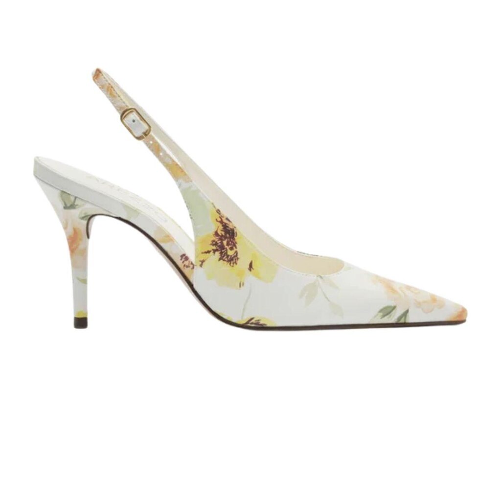 Scarpin Floral Salto Fino Slingback Lançamento Arezzo