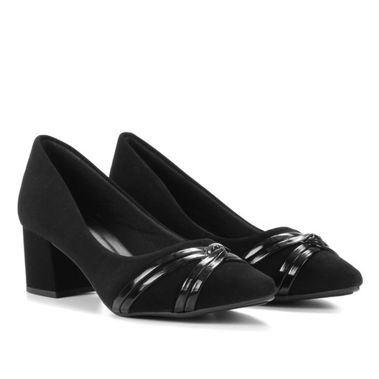 Scarpin Griffe Nó Bico Fino Feminino - Preto