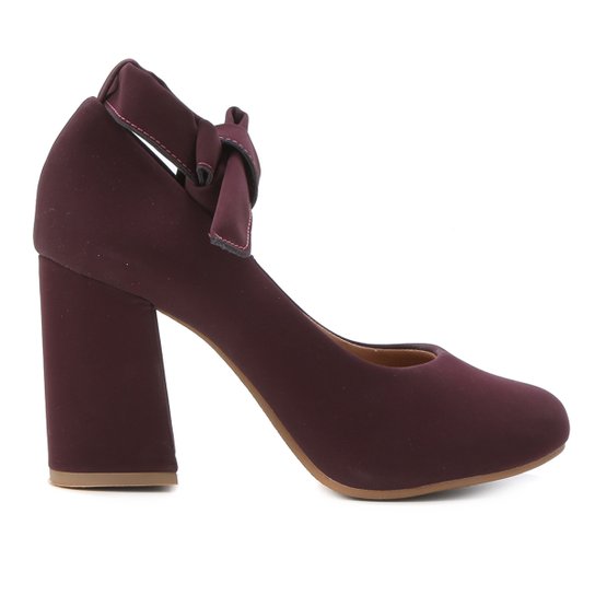 Scarpin Griffe Salto Alto Amarração - Vermelho