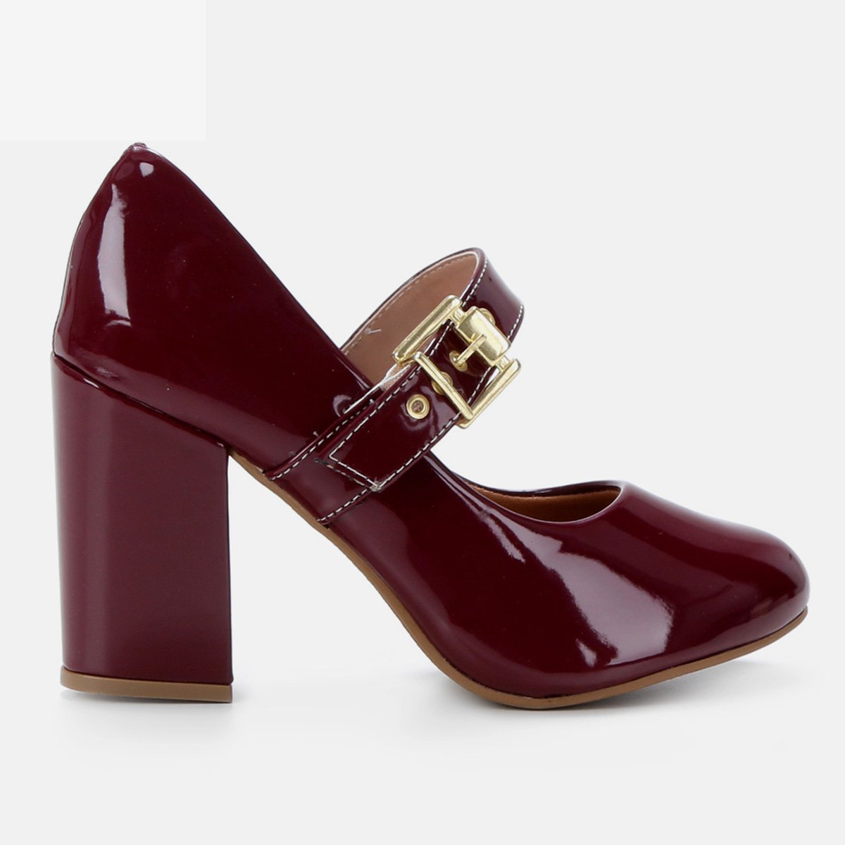 Scarpin Griffe Salto Alto Boneca - Vinho Menor preço em Scarpin Griffe Salto Alto Boneca - Vinho