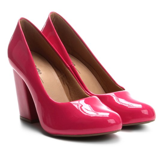 Scarpin Griffe Salto Alto Verniz - Pink