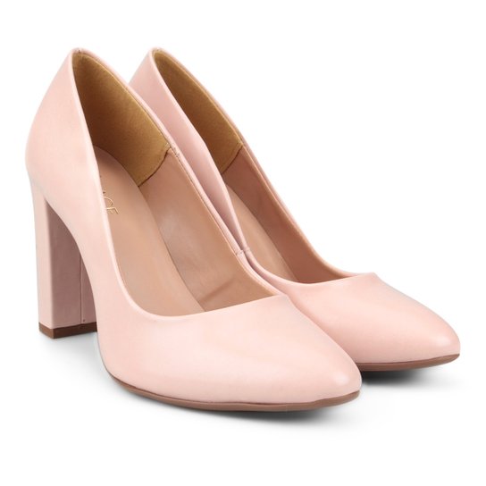 Scarpin Mixage Salto Alto - Rosa Claro