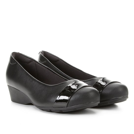 Scarpin Modare Anabela Bico Redondo - Preto