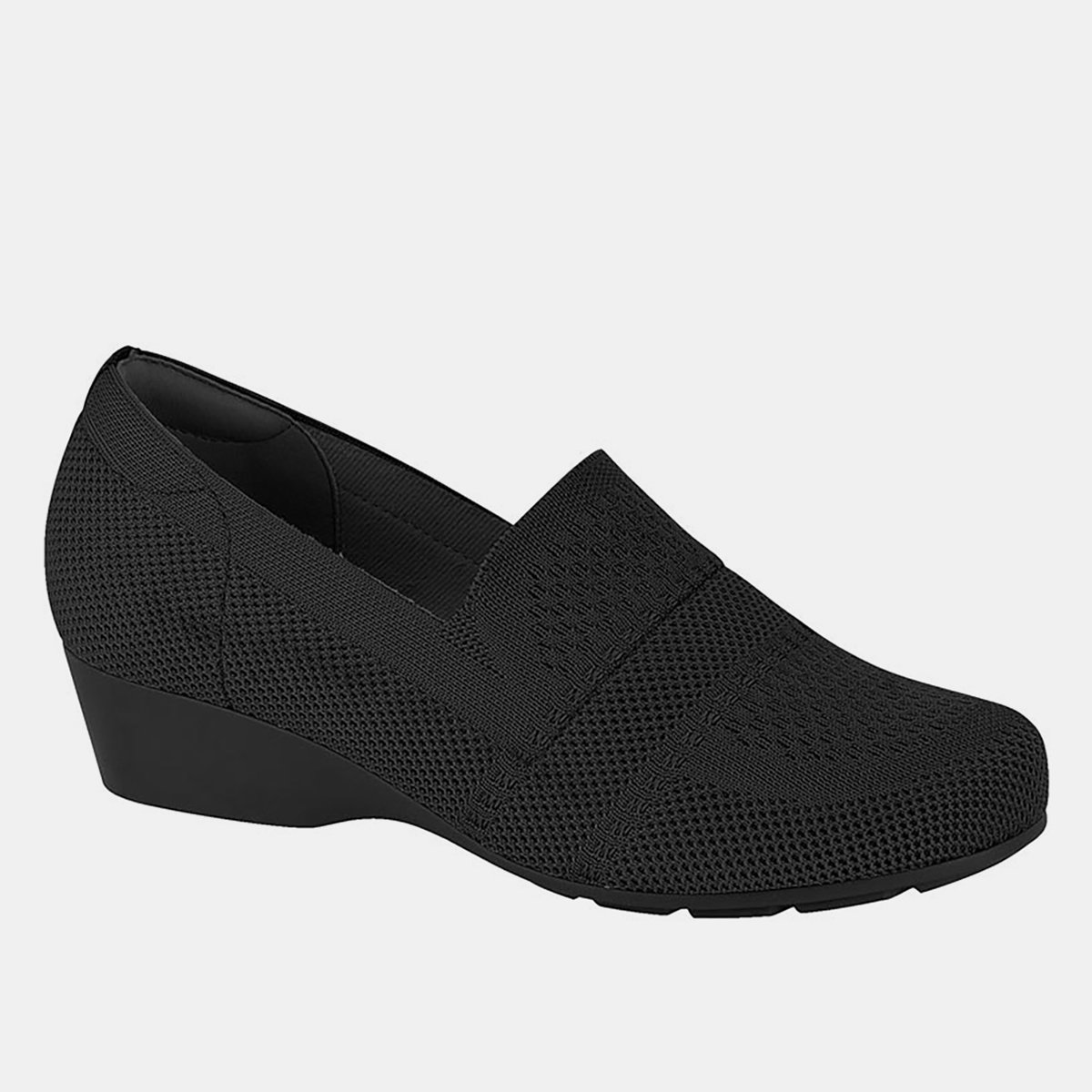 Scarpin Modare Anabela Bico Redondo - Preto Menor preço em Scarpin Modare Anabela Bico Redondo - Preto